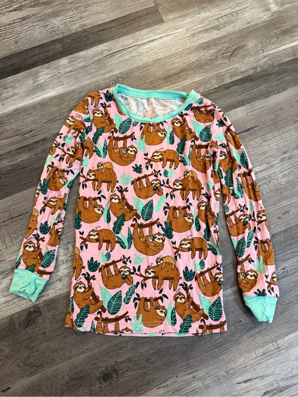 Little Sleepies Kids Sloth Bamboo Pajama Top 5/6